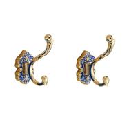HIRAIDAI Ganchos Autoadhesivos Paquete De 2 Ganchos Para Ropa De Estilo Europeo Sin Perforaciones - Phoenix Tail Blue Amber