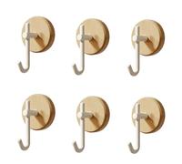 HIRAIDAI Ganchos De Pared Madera Paquete De 6 Ganchos Adhesivos Resistentes Que No Requieren Taladro Para Colgar Ropa Y Sombreros Detrás De Las Puertas: Madera De Haya, Blanco Lechoso, En Forma De J.