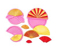 HIRAIDAI Molde De Fondant De Silicona 3 Uds Molde De Silicona Fondant Ventilador Chino Pantalla Pastel Chocolate Inserto