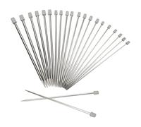 Hiraith 22 Agujas de Tejer, Juego de Agujas de Tejer de Metal Brillante de Acero Inoxidable, Muy Duraderas para Calcetines, Sombreros, Accesorios de