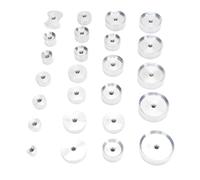 Hiraith 25 Piezas de Cajas de Reloj de Aluminio Presione el Juego de Troquel, Aluminio Plano/Redondo/Diarios de Mariposa (12-44 mm) para el Kit de Herramientas de Reparación y