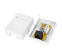 Hiraith Caja de Conexiones RJ45, Conexión de Puerto único | Material ABS duradero, perfecto para redes, compatible con cables 22-24AWG, diseñado para montaje en escritorio