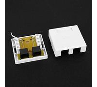 Hiraith Caja de Redes RJ45 con Diseño de Doble Puerto | Terminales duraderos de bronce fosforado, Diseño de esquina flexible, Cumple con ISO/IEC, Adecuado para cables de 22-24 AWG