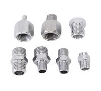 Hiraith Conjunto de Adaptador de Aerógrafo de Acero Inoxidable de 7 Piezas, Accesorios de Desconexión Rápida para el Compresor de Aire con Conectores de 1/8 "y 1/4", a Prueba de óxido y