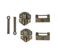 Hiraith Juego de Bloqueo de Hebilla de Aleación de Zinc Vintage con Llave de Tornillo, 2 Paquetes Retro Decorativos para Caja de Joyería/cofre de Madera/decoración del Hogar, Incluye