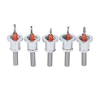 Hiraith Juego de Puntas de Avellanador Ajustables de Acero de Aleación Dura, 5 Piezas, Capacidad de Corte Superior, Orificios de Avellanador Perfectos, Combo de Repuesto con Caja para