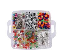 Hiraith Kit de Fabricación de Joyas de 1170 Piezas, Cojín con Cuentas y Caja de Almacenamiento para Accesorios de Pendientes de Pulsera de Bricolaje con Asas, Perfecto para