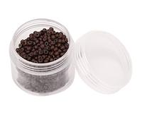 Hiraith Micro anillos de silicona precisos de 3 mm x 2 mm, herramienta para la extensión del cabello, duradero para todo el cabello, 1000 unidades negras para diferentes colores (marrón medio)