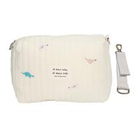 Hiraith Organizador de Bolsas para Cochecito de Gran Capacidad, Exquisito Diseño de Bordado, Bolsa de Pañales de Algodón, Dibujos Animados Lindos, Opción de Tributo Al Baby Shower, Hecho (Dinosaurio)