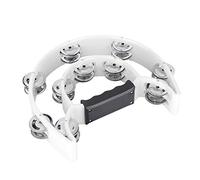 Hiraith Pandereta Shaker Handbell, Múltiples Campanas para un Sonido Excelente, Ejercicio de Coordinación para Niños y Adultos, Material Plástico y Metal, 22,5 X 20,5 X 4,5 Cm (Blanca)