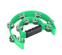 Hiraith Pandereta Shaker Handbell, Múltiples Campanas para un Sonido Excelente, Ejercicio de Coordinación para Niños y Adultos, Material Plástico y Metal, 22,5 X 20,5 X 4,5 Cm (Verde)