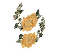 Hiraith Parches Bordados de Flores, Exquisitos Apliques Florales para Costura de Ropa DIY, Paquete de 2 para Accesorios de Ropa (Amarilla)