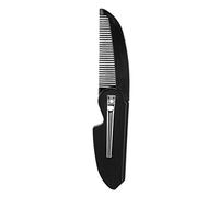 Hiraith Peine de Bolsillo Plegable para Hombre, Peine Portátil para Estilizar Bigote, para Viajes, Oficina, Uso Diario, Negro