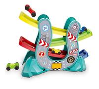 Hiraith Rampa de Coche de Carreras de Juguete, Rampa de Pista de Coche de Carreras, de de Juguete, Juego de Pista de Estacionamiento, Deslizante, Asa de Fácil TR (Verde)