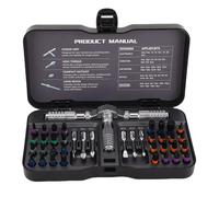 Hiraith Ratchet Ratón de Destornillador 58T 50N.M Mango Desmontable Magnético Kit de Destornillador Multifuncional con 38 Bits para el Mantenimiento de la Reparación