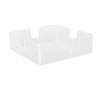 Hiraith Servilletero Elegante de Acrílico Transparente con Apertura en Forma de U para un Ambiente de Comedor Organizado para la Cocina del Hogar, Restaurante 5.5x5.5x1.7in