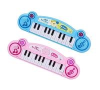 Hiraith Teclado Portátil Compacto Interactivo Educativo del Juguete del Piano del bebé Niños, Plástico (Inglés Rojo Azul Sin Soporte De Piano)