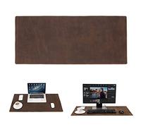 Hiram Alfombrilla de escritorio de cuero auténtico grande, resistente al agua (M(80x40x0.2cm))