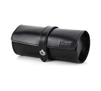 Hiram Estuche de viaje para hombre, 3 relojes, hecho a mano, de piel auténtica, caja de almacenamiento portátil, organizador de viaje