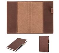 Hiram Funda de Piel Auténtica para Cuaderno B5, Funda para Cuaderno B5 de Piel de Caballo Loco para Viajes y Regalo de Negocios (Solo Cubierta) (Cubierta B5)