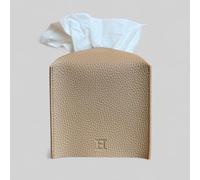 Hirano's Bazaar - Funda para caja de pañuelos - Cuero vegano, cuadrado (beige)