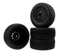 HIRCQOO 4 neumáticos y ruedas de camión de curso corto 1/10, llantas de plástico OD109 mm compatibles con Traxxas Slash 2WD/4WD Losi Tenacity HPI Redcat Blackout Tamiya Kyosho 1/10 RC camión de curso