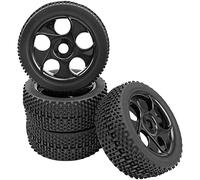 HIRCQOO Cubo hexagonal de 17 mm 4.4 '' OD neumáticos de goma y llanta de plástico con espuma compatible con Arrma Python Mega HSP Redcat Kyosho ExceedRC Traxxas Losi HPI 1/8 Off-Road RC Buggy
