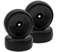 HIRCQOO Llantas de plástico de 12 mm hexagonal y neumáticos de goma con espuma compatible con HSP Tamiya HPI Kyosho 1/10 On-Road Touring Car WLtoys 1/14 144001 RC 1/18 A959B Buggy (negro)