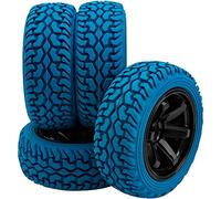 HIRCQOO Neumáticos de goma de 75 mm y llantas de plástico de 12 mm con buje hexagonal compatible con Traxxas 4tec 2.0 HSP Tamiya HPI Kyosho 1/10 On-Road Touring Car, WLtoys 1/14 144001 RC Buggy (azul)