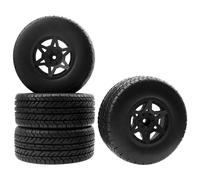 HIRCQOO Paquete de 4 ruedas y neumáticos de camión de curso corto RC con inserciones de espuma OD110 mm compatibles con Losi Tenacity Traxxas Slash Arrma HPI Redcat Blackout 1/10 RC Curso corto, 6