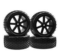 HIRCQOO RC OD - Neumático de goma delantero y trasero de 85 mm y llantas de plástico de 12 mm, cubo hexagonal de 7 radios compatible con Redcat HPI HSP Kyosho Losi escala 1/10 1/12 todoterreno RC