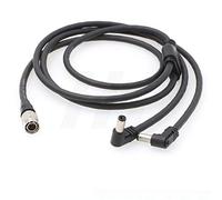 Hirose - Cable divisor de alimentación de 4 pines a 2 barriles CC en ángulo recto de 2,5 mm para cámara, monitor, grabador, luz mezcladora
