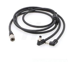 Hirose - Cable divisor de alimentación de 4 pines a 2 barriles CC en ángulo recto de 2,5 mm para cámara, monitor, grabador, luz mezcladora