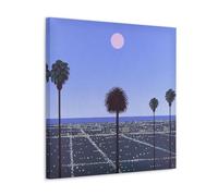 Hiroshi Nagai City Under The Moon Póster Lienzo Como Decoración, Murales Para Salón, Pinturas Para Dormitorio, Accesorios Modernos para el Hogar Para Habitaciones de Niños y Decoraciones de Pared