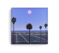 Hiroshi Nagai City Under The Moon Póster Lienzo Como Decoración, Murales Para Salón, Pinturas Para Dormitorio, Accesorios Modernos para el Hogar Para Habitaciones de Niños y Decoraciones de Pared