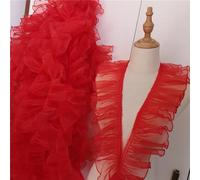 HIROYI 2/5/10 Metros Albaricoque Rosa Organza Hilo Plisado Encaje Vestido Collar Accesorios DIY artesanía