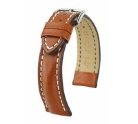 Hirsch 100M Resistente Al Agua Pesado Ternero 20MM Dorado Reloj Marrón Correa,