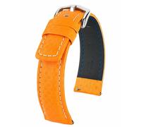 Hirsch Carbono 100M Resistente Al Agua 22MM Naranja Correa de Reloj, Largo L
