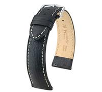 HIRSCH Correa de reloj unisex de piel de búfalo, modelo Boston, 18 mm, color negro