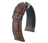 Hirsch GRAN DUQUE impermeable cocodrilo en relieve del reloj del deporte de la correa de Brown, de 20 mm, la longitud del tiempo