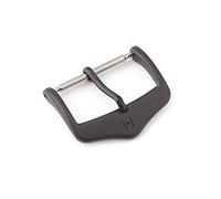 HIRSCH Hebilla unisex para correa de reloj L316 de acero inoxidable modelo Classic 20 mm negro (PVD), mate, Clásico