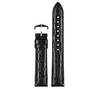 Hirsch Pulsera De Reloj De Cuero Crocograin M 18 Mm Negro 12302850-1-18