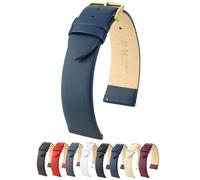 Hirsch Toronto - Correa de reloj de piel - Azul - L - 20 mm - Hebilla dorada brillante - Correa