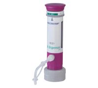 Hirschmann Dosificador de botellas con frasco de vidrio cortado de precisión para medios acuosos sin problemas, 1 ml de división, capacidad de 60 ml