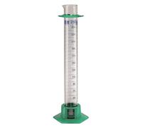 Hirschmann Duran - Lote de 2 cilindros graduados de grado A, 100 ml de capacidad, 1 ml, tolerancia de 0,5 ml, altura de 260 mm, 2 unidades