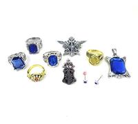 HiRudolph Cosplay Black Butler Ciel Sebastian Ring Necklace Earring Studs Set by