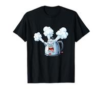 Hirviendo Tetera Loco Dibujos Animados Vapor Rabia Humor Expresión Camiseta