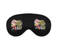 His Fight is My Fight Autismo Sleep Masks Eye Cover Blackout con correa elástica ajustable Night Blindfold para mujeres, hombres, yoga, viajes, siesta