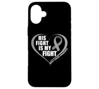 His Fight Is My Fight - Brain Cancer Awareness Month 2026 Carcasa para iPhone 16 Plus