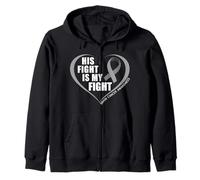 His Fight Is My Fight - Brain Cancer Awareness Month 2026 Sudadera con Capucha